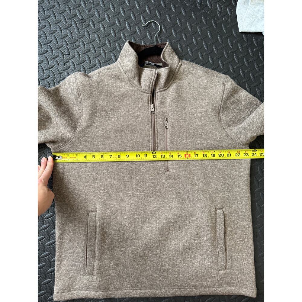 NEW Lands’ End Mens Large 1/4 Zip Fleece Brown Pullover Quarter Zip Sweater - Picture 6 of 9